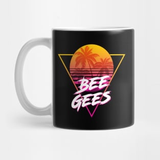 Bee Gees - Proud Name Retro 80s Sunset Aesthetic Design Mug
